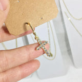 6pcs Cross Rhinestone Coin Zinc Alloy jewelry DIY
