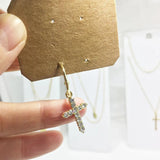 6pcs Cross Rhinestone Coin Zinc Alloy jewelry DIY
