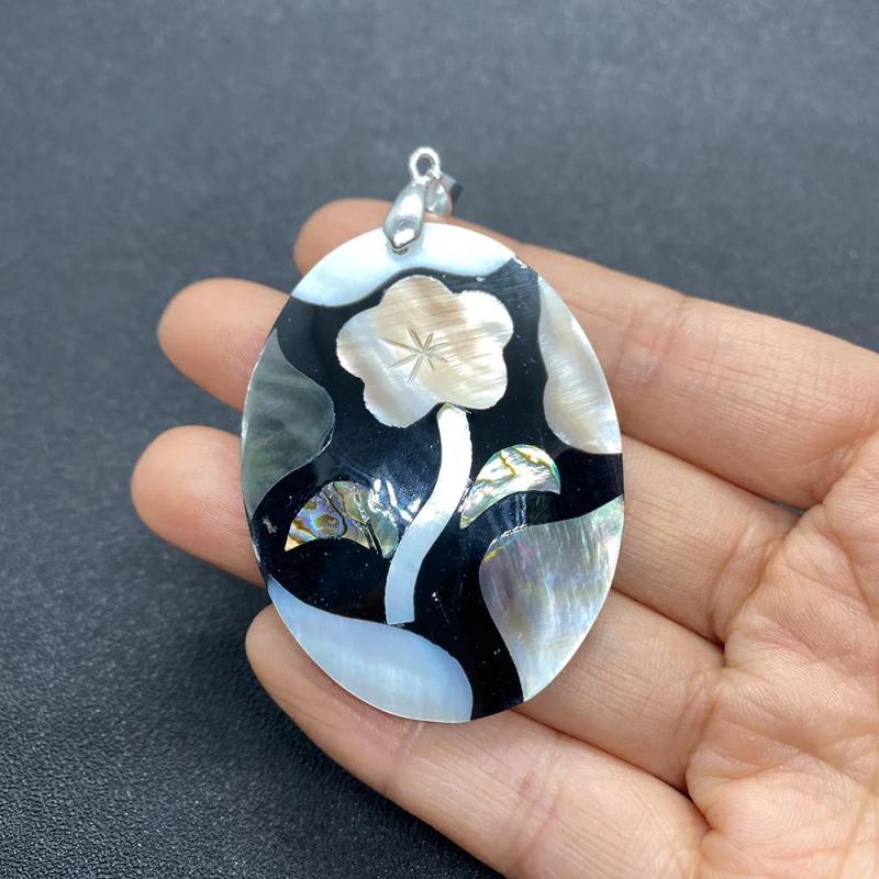 Abalone Shell Pendant Mother Of Pearl DIY Necklace Earrings