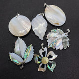 Abalone Shell Pendant Mother Of Pearl DIY Necklace Earrings