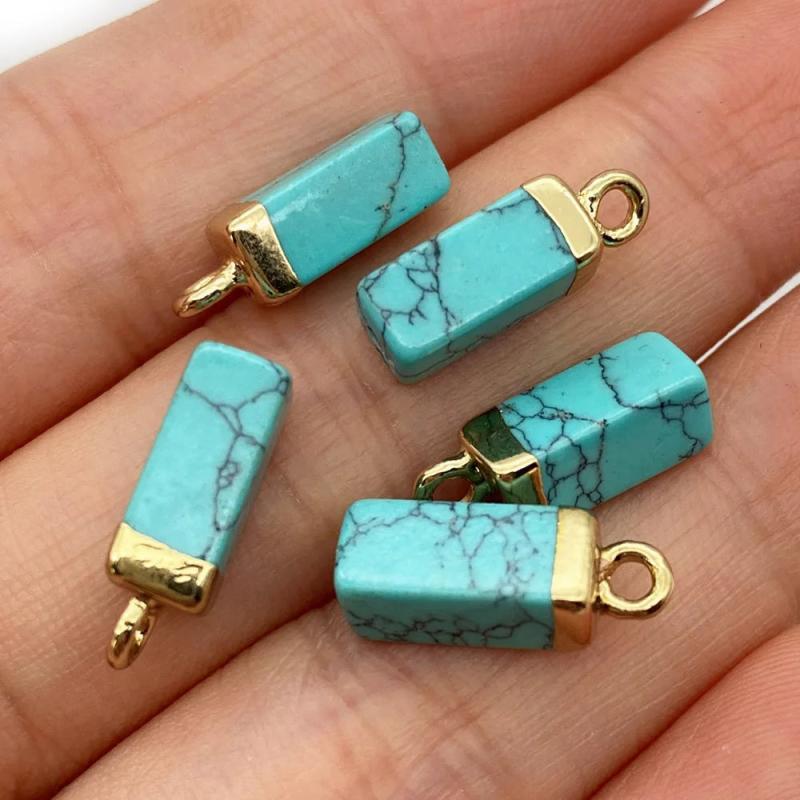 Malachite Rectangular Pendant Necklace Natural Stone