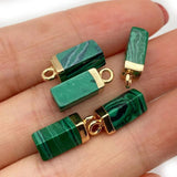 Malachite Rectangular Pendant Necklace Natural Stone