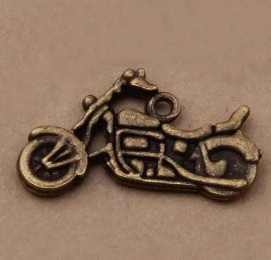 25PCS Motorcycle Charms Antique Pendant Vintage Tibetan Silver DIY for Bracelet