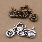 25PCS Motorcycle Charms Antique Pendant Vintage Tibetan Silver DIY for Bracelet