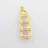 Crystal Inlaid Pink Chalcedony Pendant Amulet Charm Jewelry