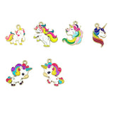 10pcs Unicorn Enamel Charms Pendants For DIY Jewelry Making