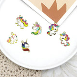 10pcs Unicorn Enamel Charms Pendants For DIY Jewelry Making