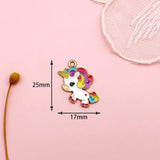 10pcs Unicorn Enamel Charms Pendants For DIY Jewelry Making