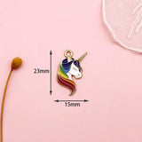 10pcs Unicorn Enamel Charms Pendants For DIY Jewelry Making