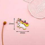 10pcs Unicorn Enamel Charms Pendants For DIY Jewelry Making