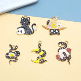 10pcs Alloy Charm Skull Cat Snake Earring Pendants DIY Keychain Pendant