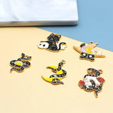 10pcs Alloy Charm Skull Cat Snake Earring Pendants DIY Keychain Pendant