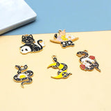 10pcs Alloy Charm Skull Cat Snake Earring Pendants DIY Keychain Pendant