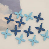 10 PCS 22x25mm Alloy Spray Paint Flowers Charms Pendant DIY Accessories