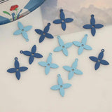 10 PCS 22x25mm Alloy Spray Paint Flowers Charms Pendant DIY Accessories