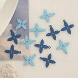 10 PCS 22x25mm Alloy Spray Paint Flowers Charms Pendant DIY Accessories
