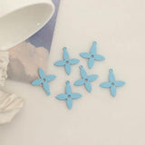 10 PCS 22x25mm Alloy Spray Paint Flowers Charms Pendant DIY Accessories