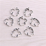 60PCS Antique Hollow Out Leaf Charms Plant Pendant Jewelry Metal Alloy Making