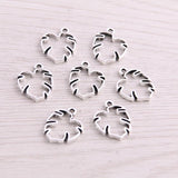 60PCS Antique Hollow Out Leaf Charms Plant Pendant Jewelry Metal Alloy Making