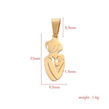 5pcs Mirror Polish Stainless Steel Mother Baby Charms Pendants