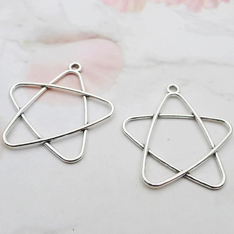 Alloy Pentagram Charms Earring DIY Charms 10pcs