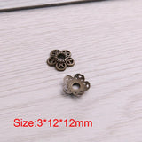 200pcs 3*12*12mm Small Flower Pendants Jewelry DIY Charms
