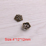 200pcs 4*12*12mm Flower Pendants Jewelry DIY Charms