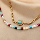 Stylish Rice Bead Bracelet Anklet for Women Stainless Steel Holiday Gift