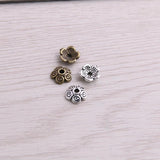 200pcs 3*8*8mm Two Receptacle Hollow MINI Flower Charms For Jewelry Making