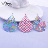 12pcs BB5131 Peacock Feather Charms 30*45mm DIY Earring Pendant