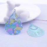 12pcs BB5131 Peacock Feather Charms 30*45mm DIY Earring Pendant