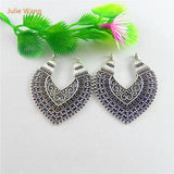 10PCS Antique Silver Heart-Shaped Pendants for Jewelry Making