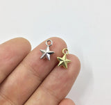 20pcs 8mm Star Zinc Alloy DIY Jewelry 2 colors