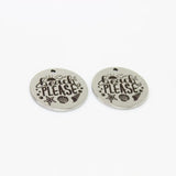 8Pcs 22mm Stainless Steel Beach Disc Charm Pendant