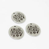 8Pcs 22mm Stainless Steel Beach Disc Charm Pendant