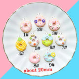 10Pcs Resin 3D Food Charm Dollhouse Simulation Fruit Donuts DIY Making Pendant