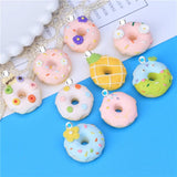 10Pcs Resin 3D Food Charm Dollhouse Simulation Fruit Donuts DIY Making Pendant