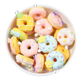 10Pcs Resin 3D Food Charm Dollhouse Simulation Fruit Donuts DIY Making Pendant