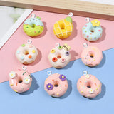 10Pcs Resin 3D Food Charm Dollhouse Simulation Fruit Donuts DIY Making Pendant