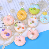 10Pcs Resin 3D Food Charm Dollhouse Simulation Fruit Donuts DIY Making Pendant