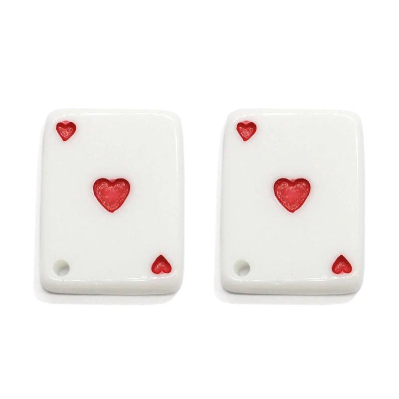 10pcs Resin Playing Card Charm for DIY Jewelry Making