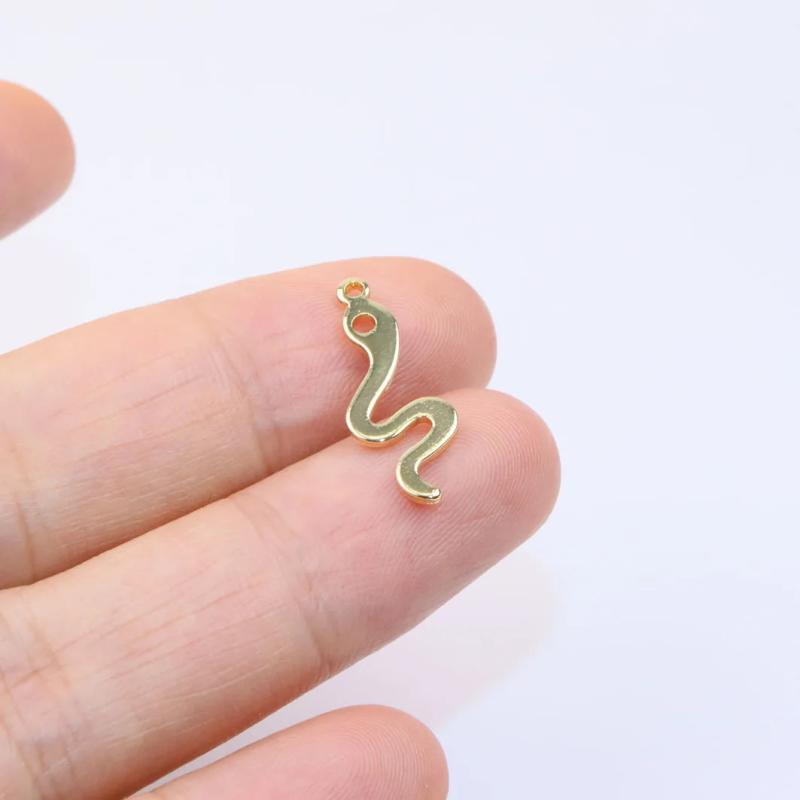 20pcs 15mm High Brass Snake Jewelry DIY in 2 Colors