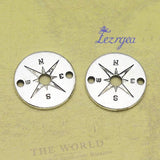 15pcs/lot Compass charms, Antique silver plated, DIY Jewelry supplies