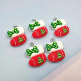 10pcs Christmas Socks Charms Keychains Earrings Pendant Accessory