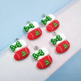 10pcs Christmas Socks Charms Keychains Earrings Pendant Accessory