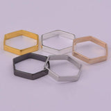 18mm 10pcs Copper Hexagon Charms Star Crystal Ring Pendant DIY Jewelry Making