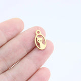 10pcs Stainless Steel Cat Charms Pendant DIY Jewelry Unfading 15*10mm