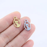 10pcs Stainless Steel Cat Charms Pendant DIY Jewelry Unfading 15*10mm