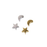 5pcs Stainless Steel Big Hole Star Moon Charms Pendant DIY Necklace Bracelets