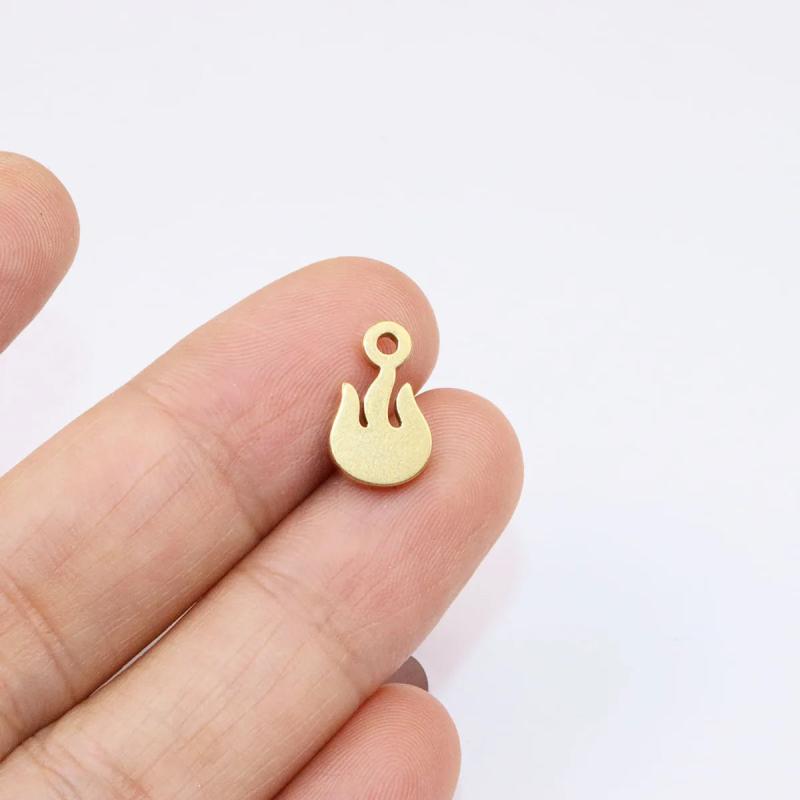 10pcs Stainless Steel Fire Charms Necklace Bracelets Unfading 2 Colors